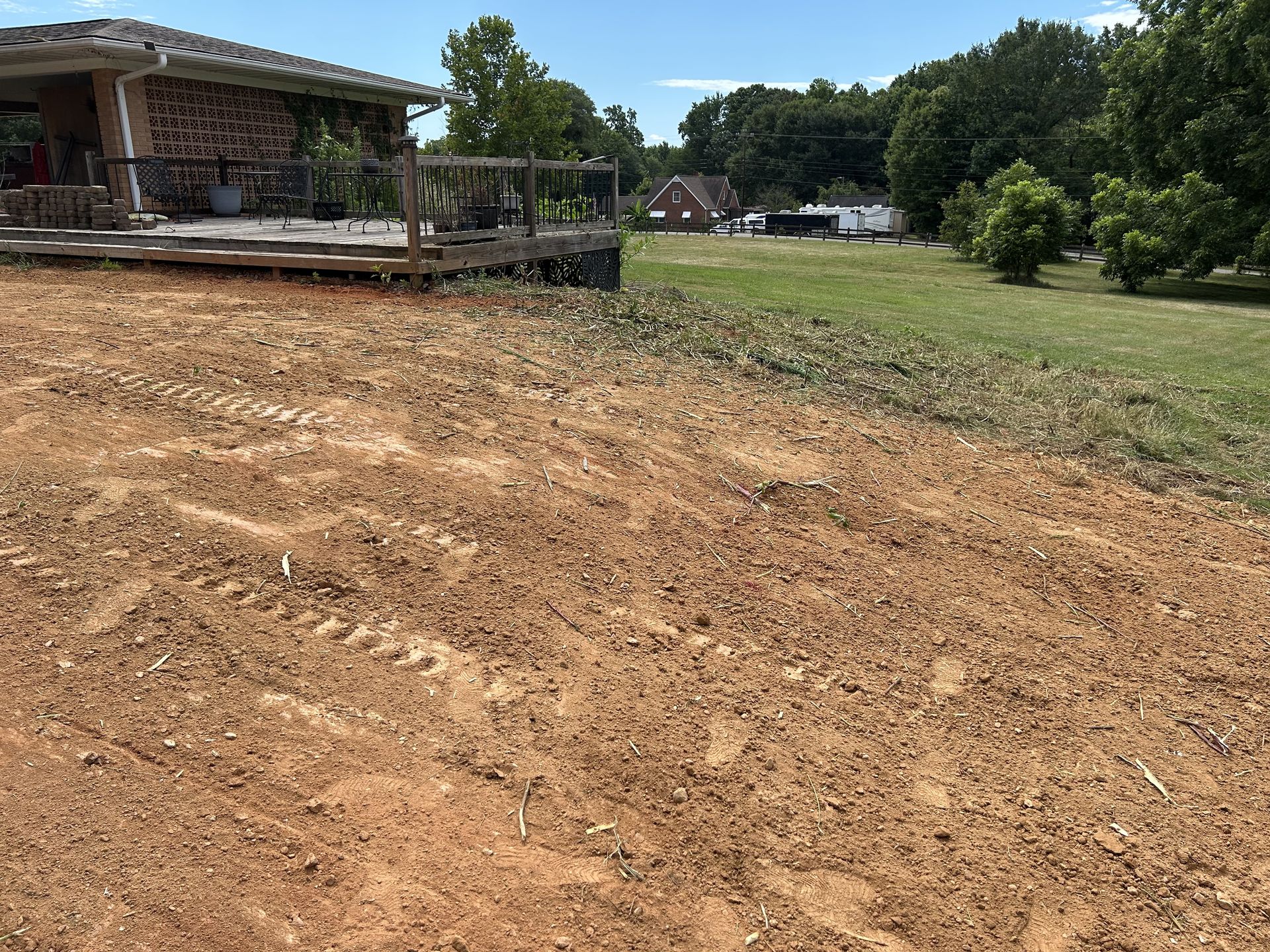 Rural property graded yard land leveling