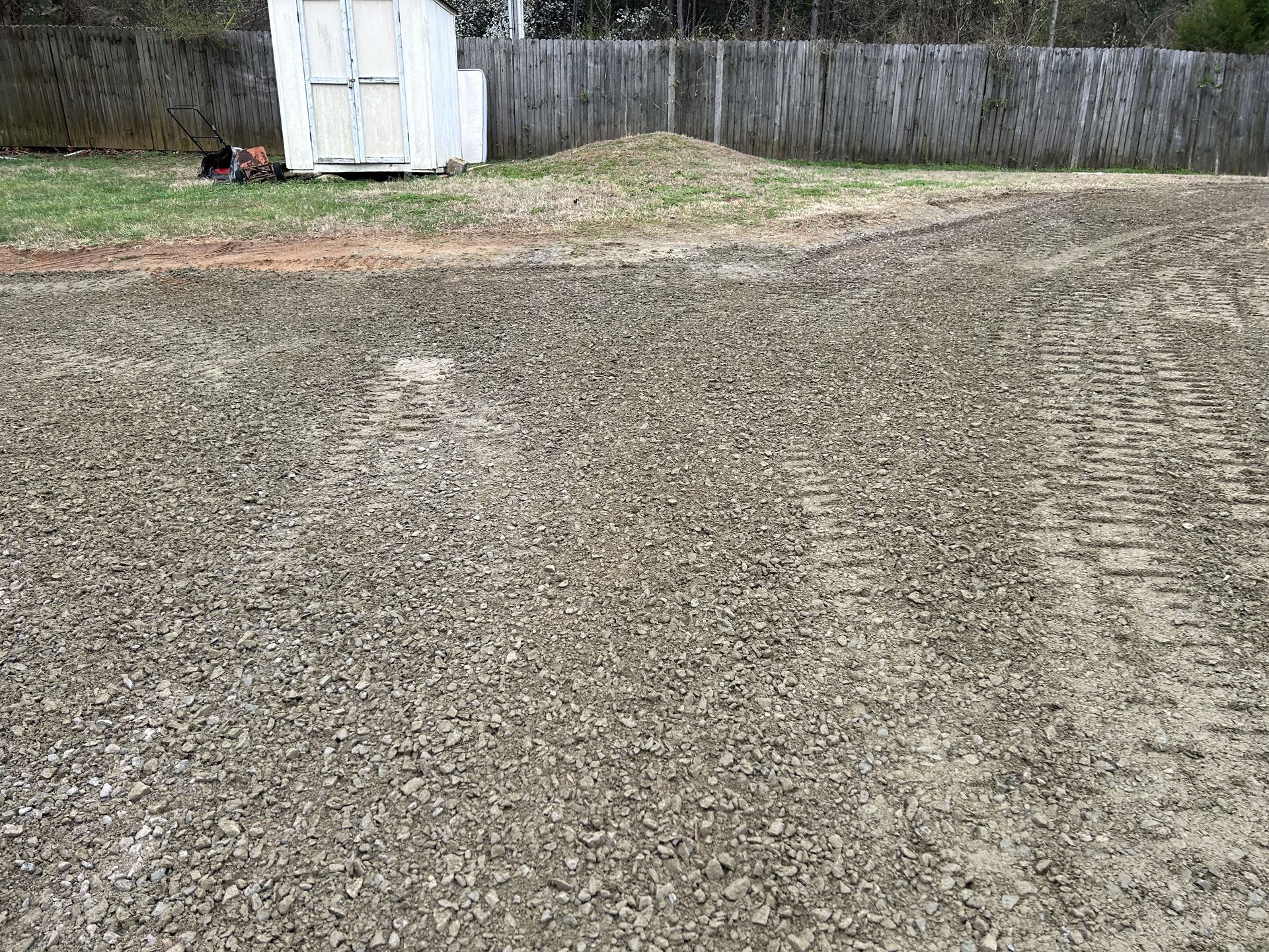 Gravel driveway rural property